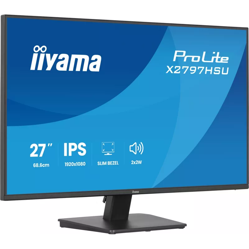 Datora monitors IIYAMA ProLite X2797HSU-B1 27 collas (68,6 cm) Full HD 1920×1080 LED matēts 4 ms USB 3.2 Gen 1 skaļruņi VESA melns