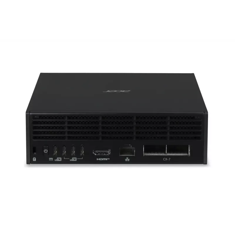 Mini PC darbstacija Acer Veriton VGN100 GB10, 128 GB LPDDR5x, 4 TB SSD, NVIDIA Melnswell, DGX OS, melna/pelēka