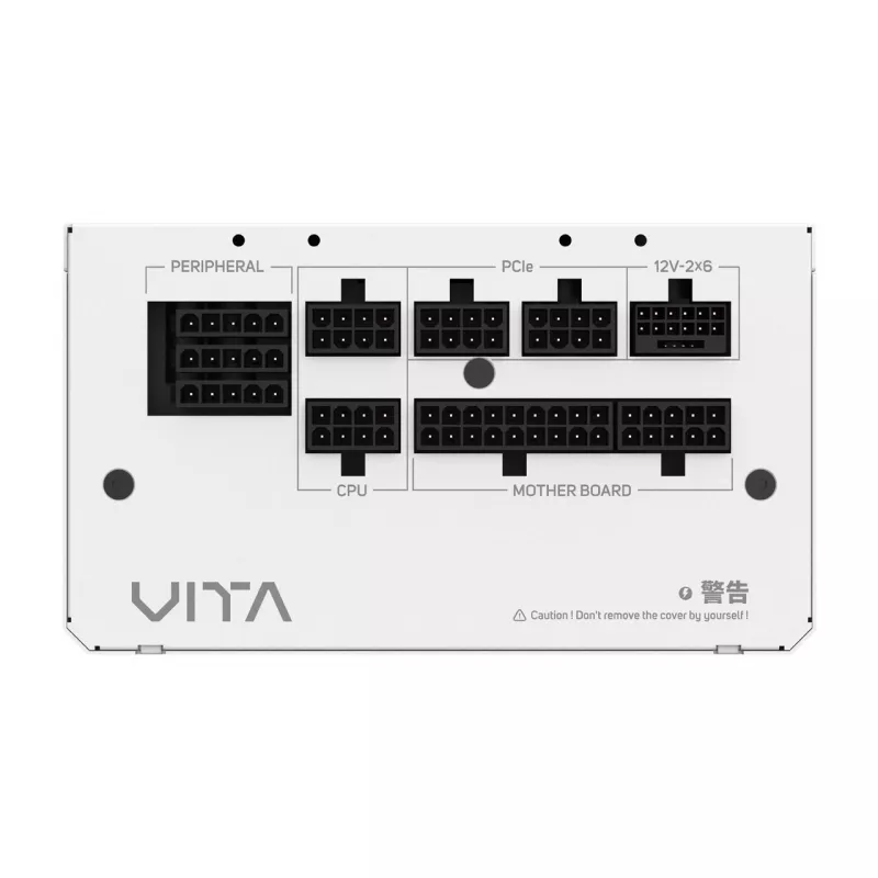 FSP VITA GM 1000W balts barošanas bloks ATX ATX3.1 balts, 1000 W, 100 - 240 V, 50/60 Hz, 12 - 6 A, aktīva, 100 W