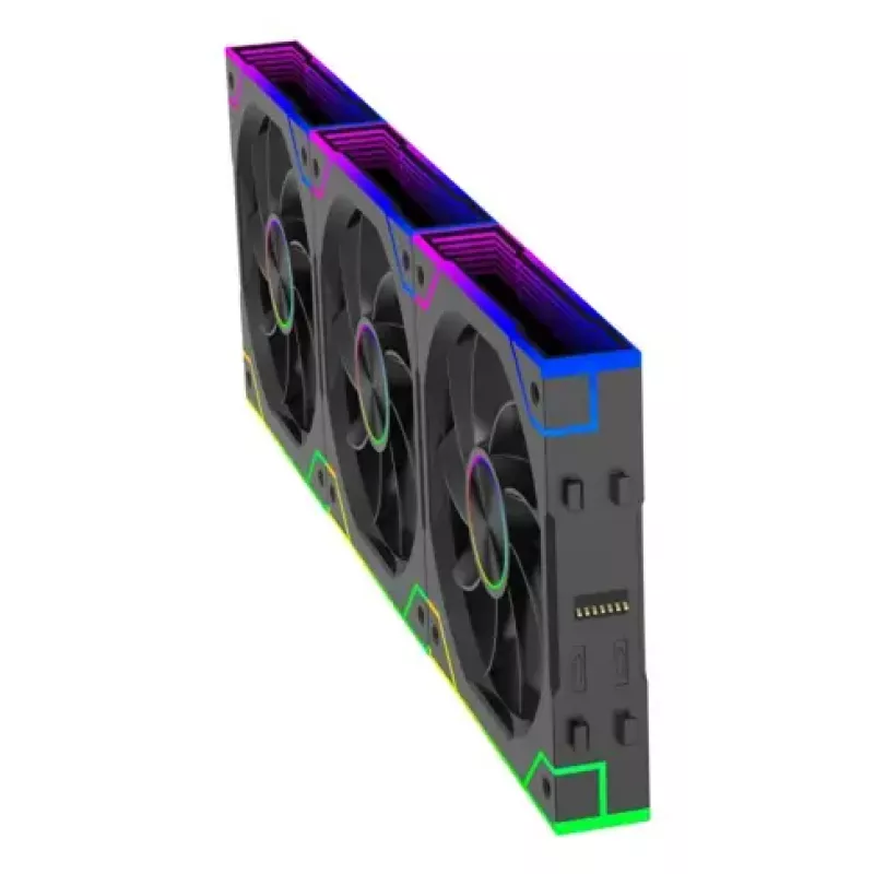 XILENCE XPF360R.ARGB 120 mm PC korpusa ventilators 3 gab. komplektā, hidrauliskais gultnis, 1.9 mmH2O, 7–13.2 V, melns