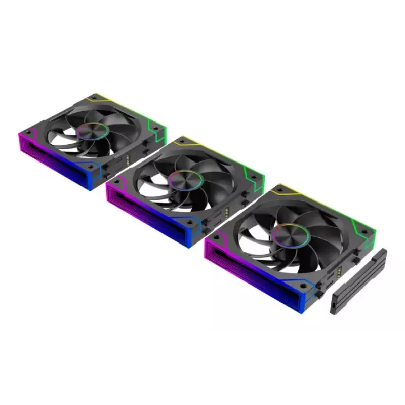 XILENCE XPF360R.ARGB 120 mm PC korpusa ventilators 3 gab. komplektā, hidrauliskais gultnis, 1.9 mmH2O, 7–13.2 V, melns