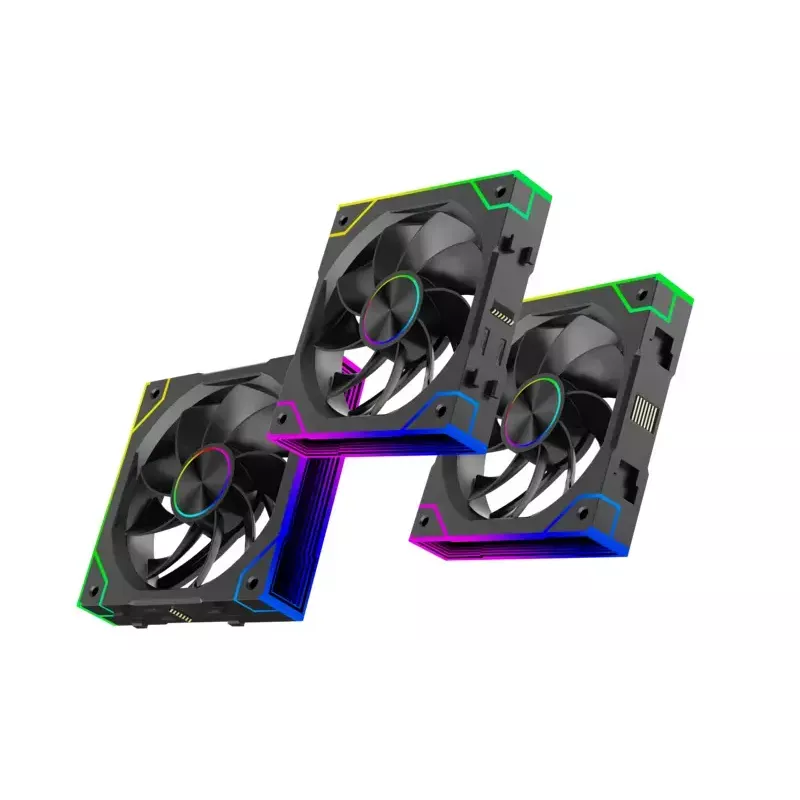 XILENCE XPF360R.ARGB 120 mm PC korpusa ventilators 3 gab. komplektā, hidrauliskais gultnis, 1.9 mmH2O, 7–13.2 V, melns