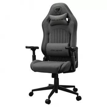 Universāla spēļu krēsls Cougar CGR-EPF-ROG — melns/pelēks, min. augstums 125 cm, sēdeklis 710×670 mm, maks. svars 120 kg