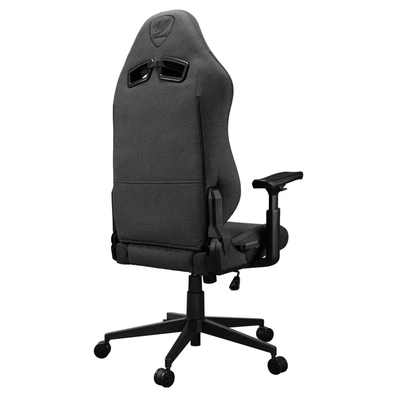 Universāla spēļu krēsls Cougar CGR-EPF-ROG — melns/pelēks, min. augstums 125 cm, sēdeklis 710×670 mm, maks. svars 120 kg