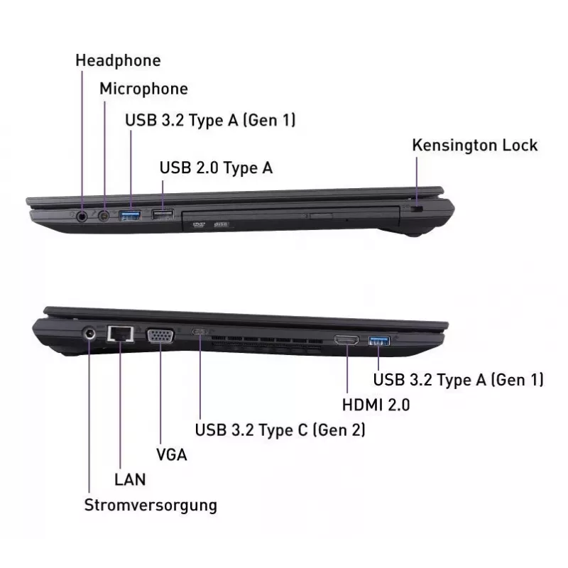 TERRA Mobile 1516R Intel® Core™ i5 i5-1334U klēpjdators 39,6 cm (15,6 collas) Full HD 16 GB DDR4-SDRAM 1 TB SSD Wi-Fi 6 (802.11ax) Windows 11 Pro vācu Melns