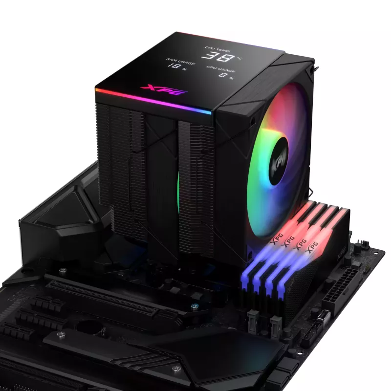 XPG MAESTRO PLUS 62DA CPU gaisa dzesētājs, Gaisa dzesētājs, 12 cm, Melns