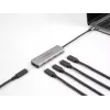 DeLOCK USB centrmezgls 5 Gbps 4 portu USB Type-C pelēks metāla
