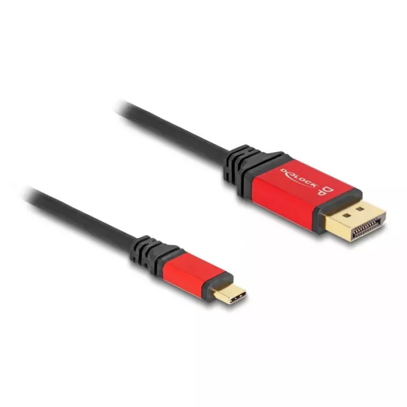 DeLOCK USB Type-C uz DisplayPort kabelis 8K 30Hz HDR 2m sarkans