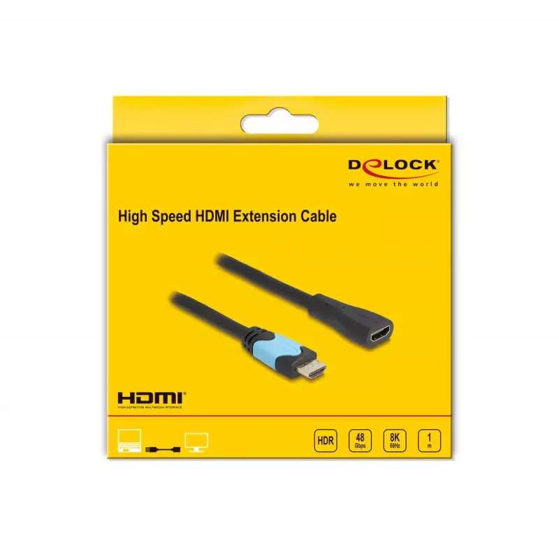 DeLOCK High Speed HDMI pagarinātāja kabelis 48 Gbps 8K 60 Hz 1 m