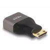 DeLOCK HDMI adapteris Mini-C vīrišķais uz A sievišķo 8K 60 Hz pelēks metāls