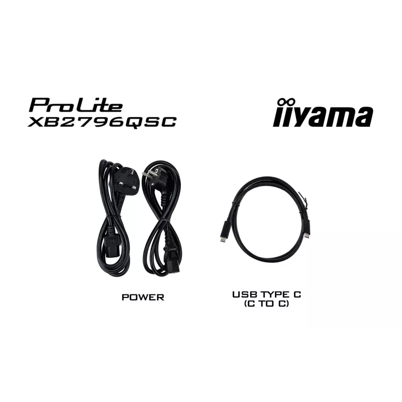 27 collu IIYAMA ProLite XB2796QSC-B1 IPS Quad HD 2560x1440 LED monitors, 4 ms, USB-C, skaļruņi, augstuma regulēšana, VESA