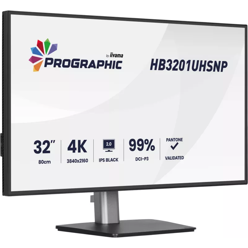 IIYAMA 32 inch ProGraphic HB3201UHSNP-B1 4K UHD IPS LCD monitors ar USB-C un DisplayPort