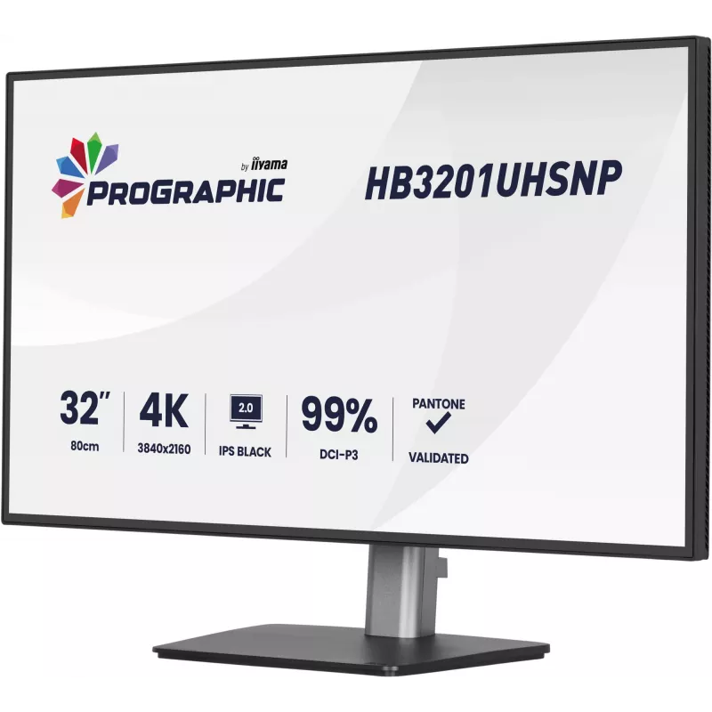 IIYAMA 32 inch ProGraphic HB3201UHSNP-B1 4K UHD IPS LCD monitors ar USB-C un DisplayPort