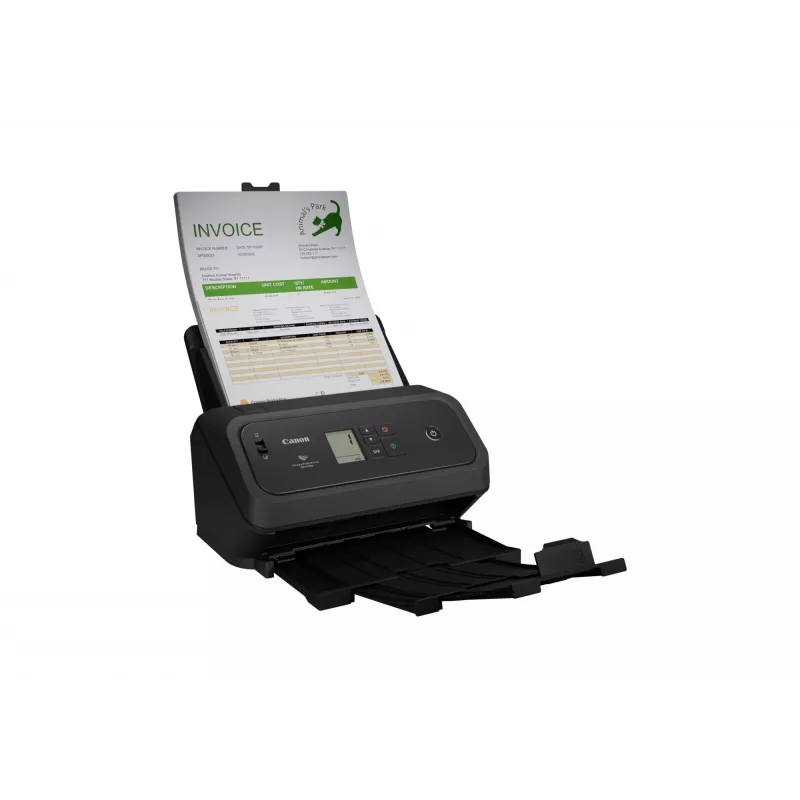 ADF dokumentu skeneris Canon DRC340 — A4, 600 x 600 DPI, abpusējā druka, USB barošana, iebūvēts displejs, 3,2 kg