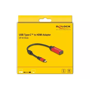 DeLOCK USB Type-C uz HDMI adapteris 8K 60Hz HDR sarkans