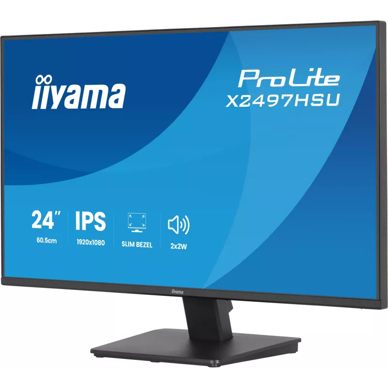 IIYAMA ProLite X2497HSU-B1 monitors 23,8 collas (60,5 cm) Full HD IPS 1920×1080 4 ms USB‑C 2×, skaļruņi, VESA, melns