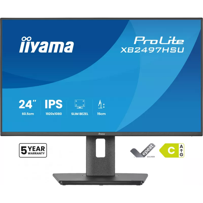 iiyama ProLite XB2497HSU-B1 datora monitors 60,5 cm (23,8 collas) 1920 x 1080 pikseļi Full HD LED melns