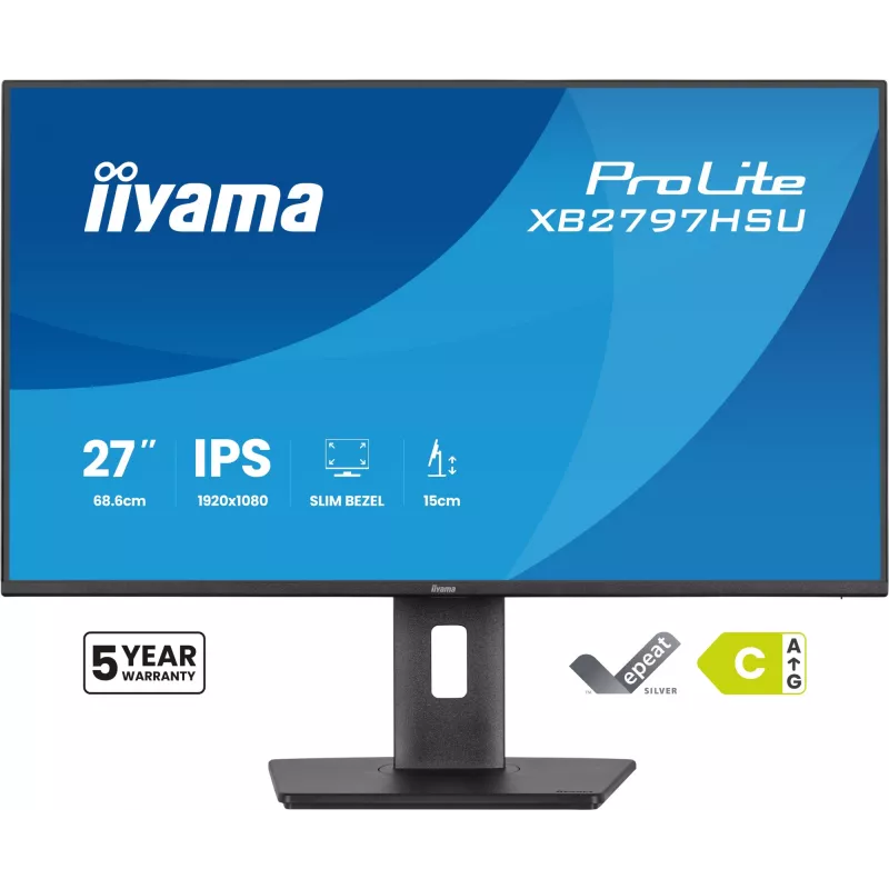 iiyama ProLite XB2797HSU-B1 datora monitors 68,6 cm (27 collas) 1920 x 1080 pikseļi Full HD LED Melns