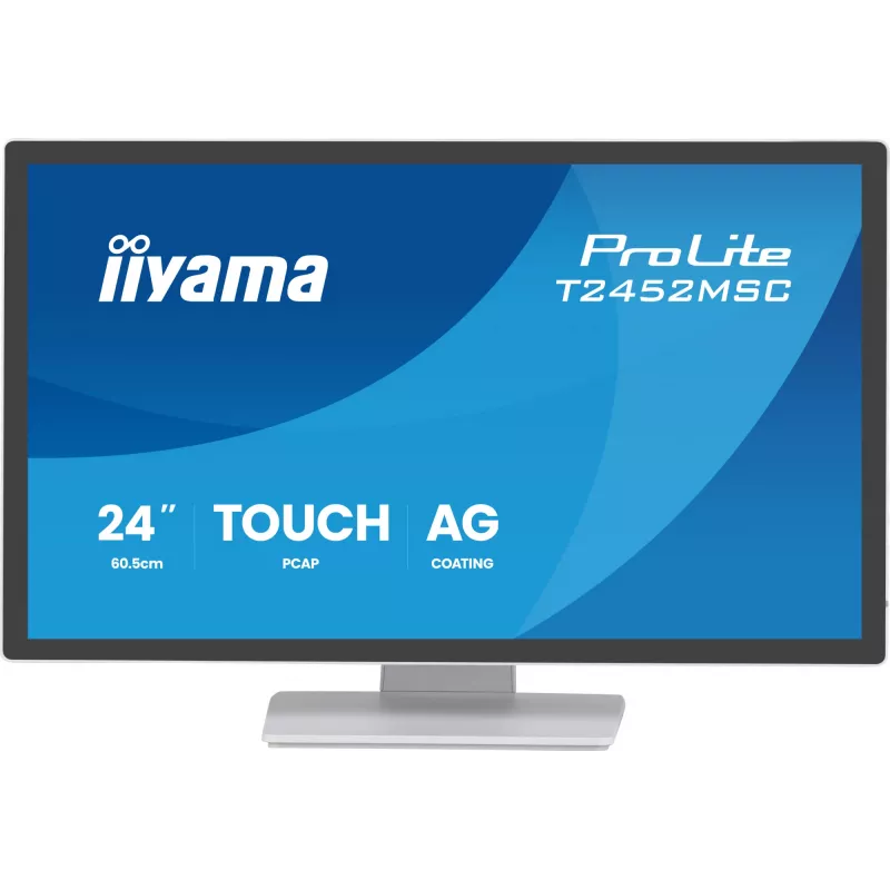iiyama ProLite T2452MSC-W1AG datora monitors 60,5 cm (23,8 collas) 1920 x 1080 pikseļi Full HD LED skārienjūtīgs balts