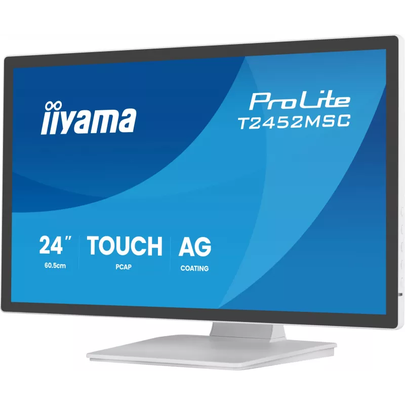 iiyama ProLite T2452MSC-W1AG datora monitors 60,5 cm (23,8 collas) 1920 x 1080 pikseļi Full HD LED skārienjūtīgs balts