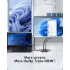 ICY BOX Adapteris USB Type-C uz 3x HDMI, USB 3.2 Gen 2 (3.1 Gen 2) Type-C, HDMI, 10000 Mbit/s, 144 Hz, 3840 x 2160, 7680 x 4320, 7680 x 4320 pikseļi