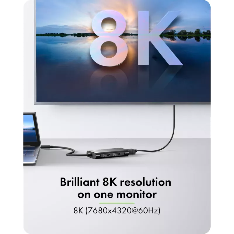 ICY BOX Adapteris USB Type-C uz 3x HDMI, USB 3.2 Gen 2 (3.1 Gen 2) Type-C, HDMI, 10000 Mbit/s, 144 Hz, 3840 x 2160, 7680 x 4320, 7680 x 4320 pikseļi