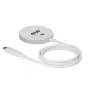 Bezvadu lādētājs club 3d CAC-3026 25W Qi2 magnētiskais paliktnis, Qi 2.2 MagSafe saderīgs, 1 m kabelis, balts