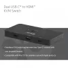 KVM slēdzis club 3d Dual USB-C uz HDMI, 2 portu, 4K UHD 3840x2160, USB-C konsole, 65W PD, melns