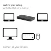 KVM slēdzis club 3d Dual USB-C uz HDMI, 2 portu, 4K UHD 3840x2160, USB-C konsole, 65W PD, melns