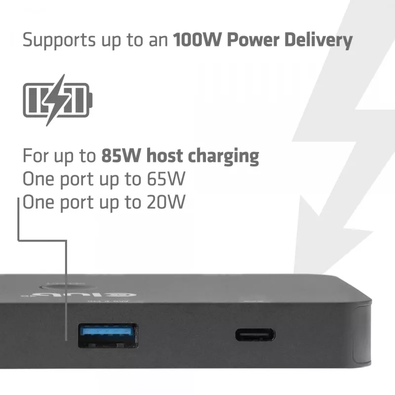 KVM slēdzis club 3d Dual USB-C uz HDMI, 2 portu, 4K UHD 3840x2160, USB-C konsole, 65W PD, melns