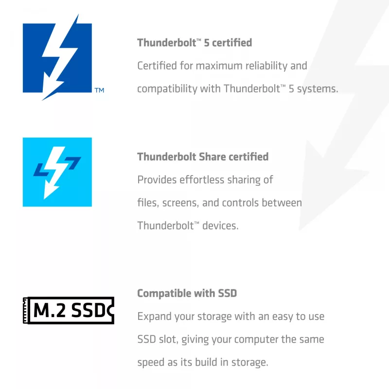 Dokstacija CLUB3D CSV-2562 Thunderbolt 5, M.2 SSD, 2×HDMI 8K60Hz, 180W, 120 Gbit/s
