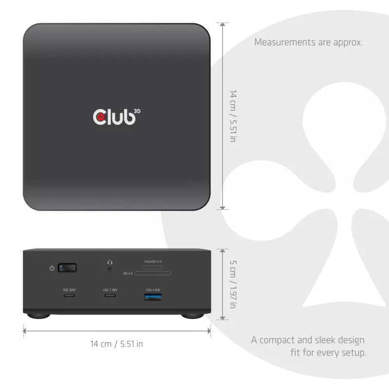 Dokstacija CLUB3D CSV-2562 Thunderbolt 5, M.2 SSD, 2×HDMI 8K60Hz, 180W, 120 Gbit/s