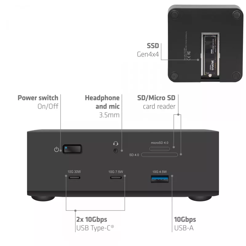 Dokstacija CLUB3D CSV-2562 Thunderbolt 5, M.2 SSD, 2×HDMI 8K60Hz, 180W, 120 Gbit/s