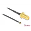 Koaksiālais kabelis DeLOCK 12660 0,5 m RP-SMA MHF 4L LK melns