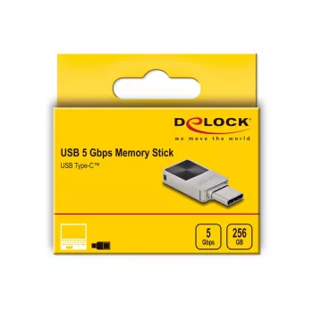 USB zibatmiņa DeLOCK 256GB USB-C 3.2 Gen 1 metāla korpusā