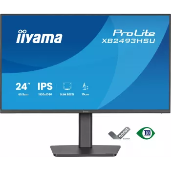 Datora monitors IIYAMA ProLite XB2493HSU-B1 23,8 collas (60,5 cm) Full HD IPS LED, 1920×1080, 1 ms, 178° skata leņķi, USB centrmezgls, skaļruņi, melns