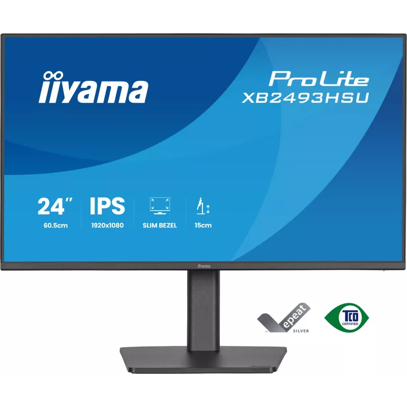 Datora monitors IIYAMA ProLite XB2493HSU-B1 23,8 collas (60,5 cm) Full HD IPS LED, 1920×1080, 1 ms, 178° skata leņķi, USB centrmezgls, skaļruņi, melns