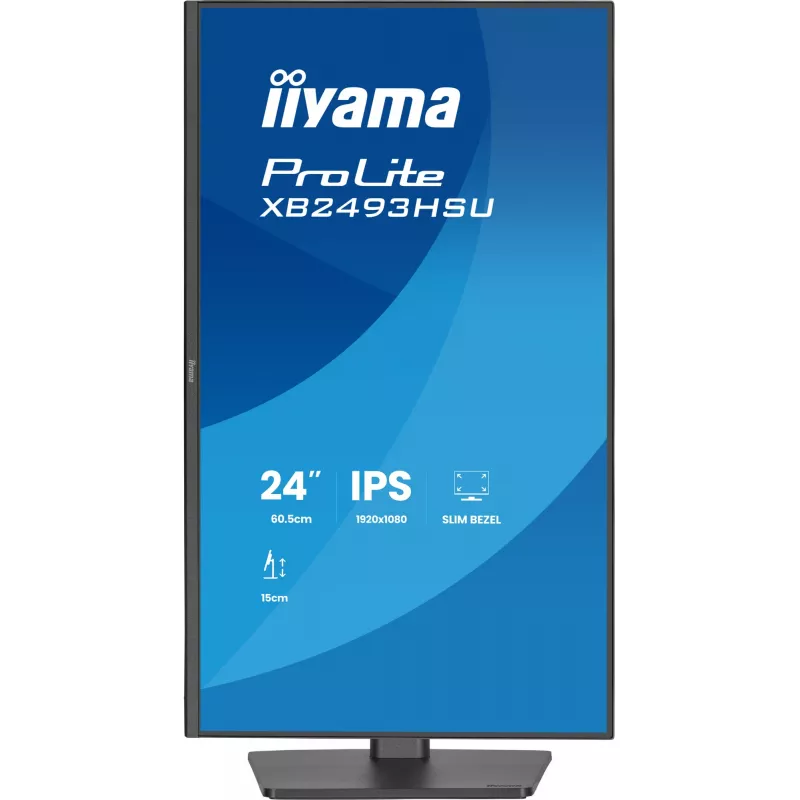 Datora monitors IIYAMA ProLite XB2493HSU-B1 23,8 collas (60,5 cm) Full HD IPS LED, 1920×1080, 1 ms, 178° skata leņķi, USB centrmezgls, skaļruņi, melns