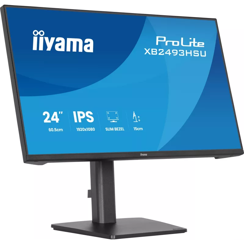 Datora monitors IIYAMA ProLite XB2493HSU-B1 23,8 collas (60,5 cm) Full HD IPS LED, 1920×1080, 1 ms, 178° skata leņķi, USB centrmezgls, skaļruņi, melns