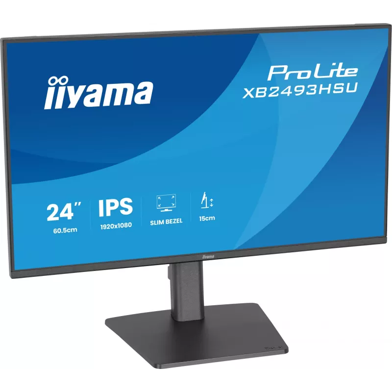 Datora monitors IIYAMA ProLite XB2493HSU-B1 23,8 collas (60,5 cm) Full HD IPS LED, 1920×1080, 1 ms, 178° skata leņķi, USB centrmezgls, skaļruņi, melns