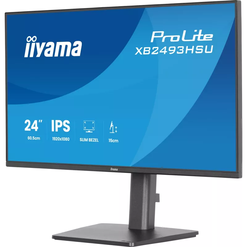 Datora monitors IIYAMA ProLite XB2493HSU-B1 23,8 collas (60,5 cm) Full HD IPS LED, 1920×1080, 1 ms, 178° skata leņķi, USB centrmezgls, skaļruņi, melns