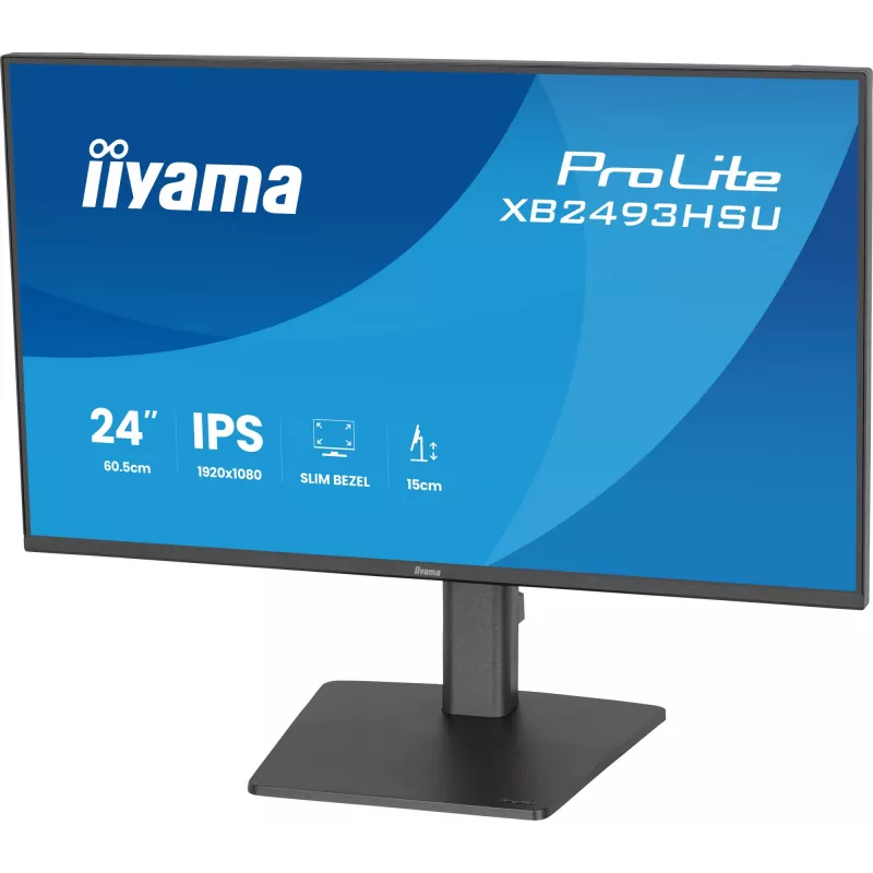Datora monitors IIYAMA ProLite XB2493HSU-B1 23,8 collas (60,5 cm) Full HD IPS LED, 1920×1080, 1 ms, 178° skata leņķi, USB centrmezgls, skaļruņi, melns