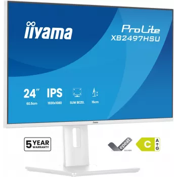 iiyama ProLite XB2497HSU-W1 datora monitors 60,5 cm (23,8 collas) 1920 x 1080 pikseļi Full HD LED balts