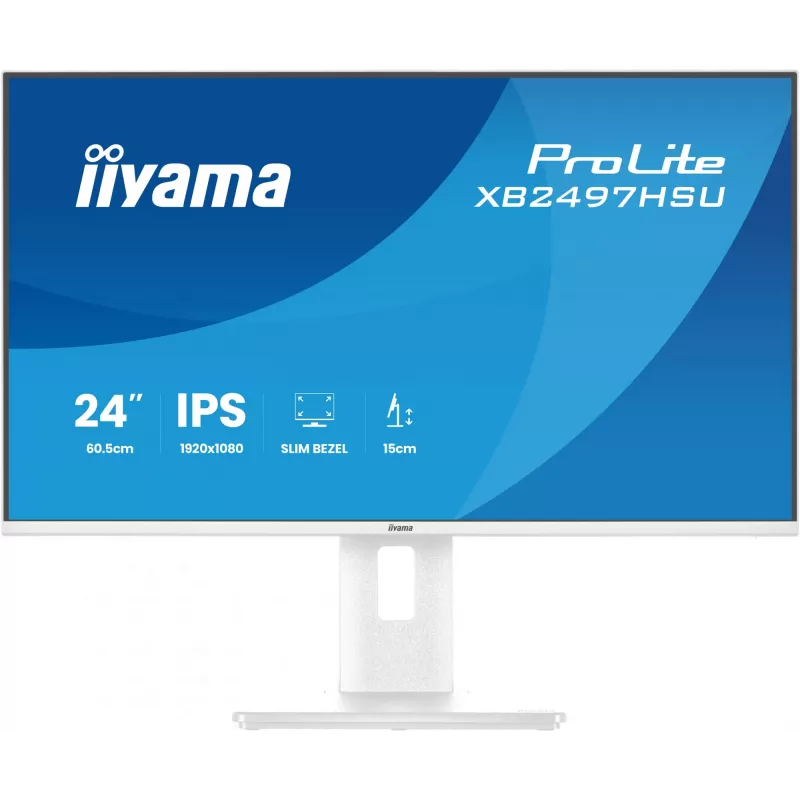 iiyama ProLite XB2497HSU-W1 datora monitors 60,5 cm (23,8 collas) 1920 x 1080 pikseļi Full HD LED balts