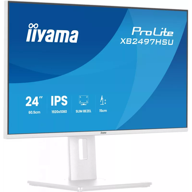iiyama ProLite XB2497HSU-W1 datora monitors 60,5 cm (23,8 collas) 1920 x 1080 pikseļi Full HD LED balts