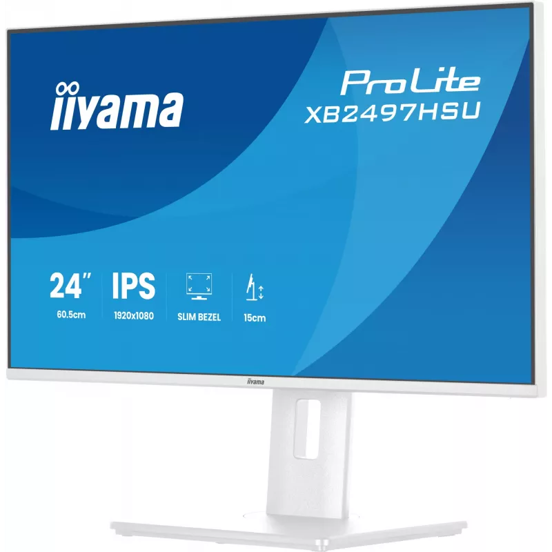 iiyama ProLite XB2497HSU-W1 datora monitors 60,5 cm (23,8 collas) 1920 x 1080 pikseļi Full HD LED balts