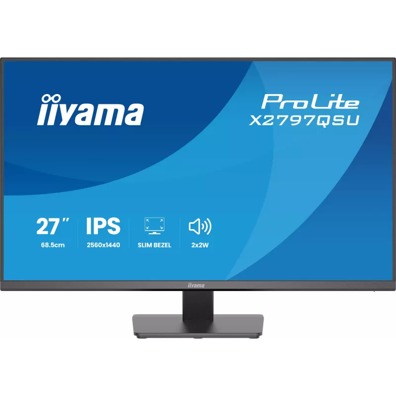 Datora monitors IIYAMA ProLite X2797QSU-B1 27 collas (68,6 cm) 2560×1440 IPS LED matēts, 1 ms, USB 3.2 centrmezgls, skaļruņi, VESA