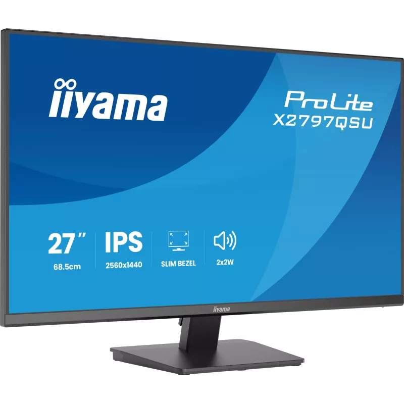 Datora monitors IIYAMA ProLite X2797QSU-B1 27 collas (68,6 cm) 2560×1440 IPS LED matēts, 1 ms, USB 3.2 centrmezgls, skaļruņi, VESA