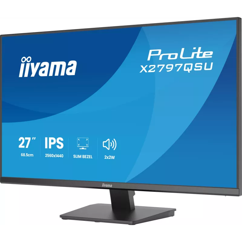 Datora monitors IIYAMA ProLite X2797QSU-B1 27 collas (68,6 cm) 2560×1440 IPS LED matēts, 1 ms, USB 3.2 centrmezgls, skaļruņi, VESA