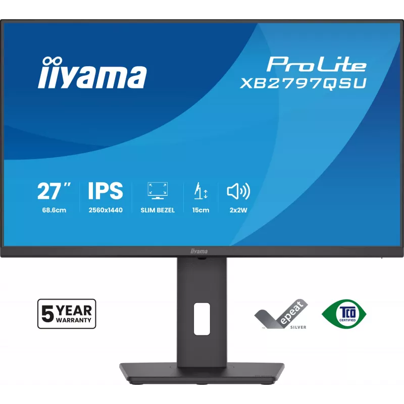iiyama ProLite XB2797QSU-B1 datora monitors 68,6 cm (27 collas) 2560 x 1440 pikseļi Quad HD LED melns